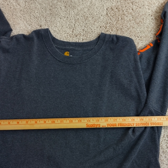 Carhartt  Mens XL Relaxed Fit Long Sleeve Logo  work outdoor Casual Wear Print - Picture 10 of 12